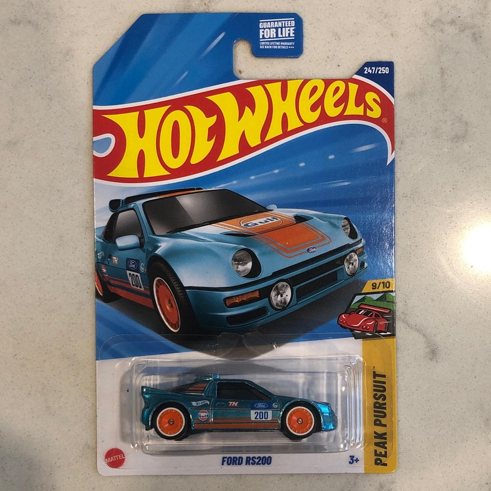Ford RS200 Hot Wheels Toy Car - Blue and Orange STH